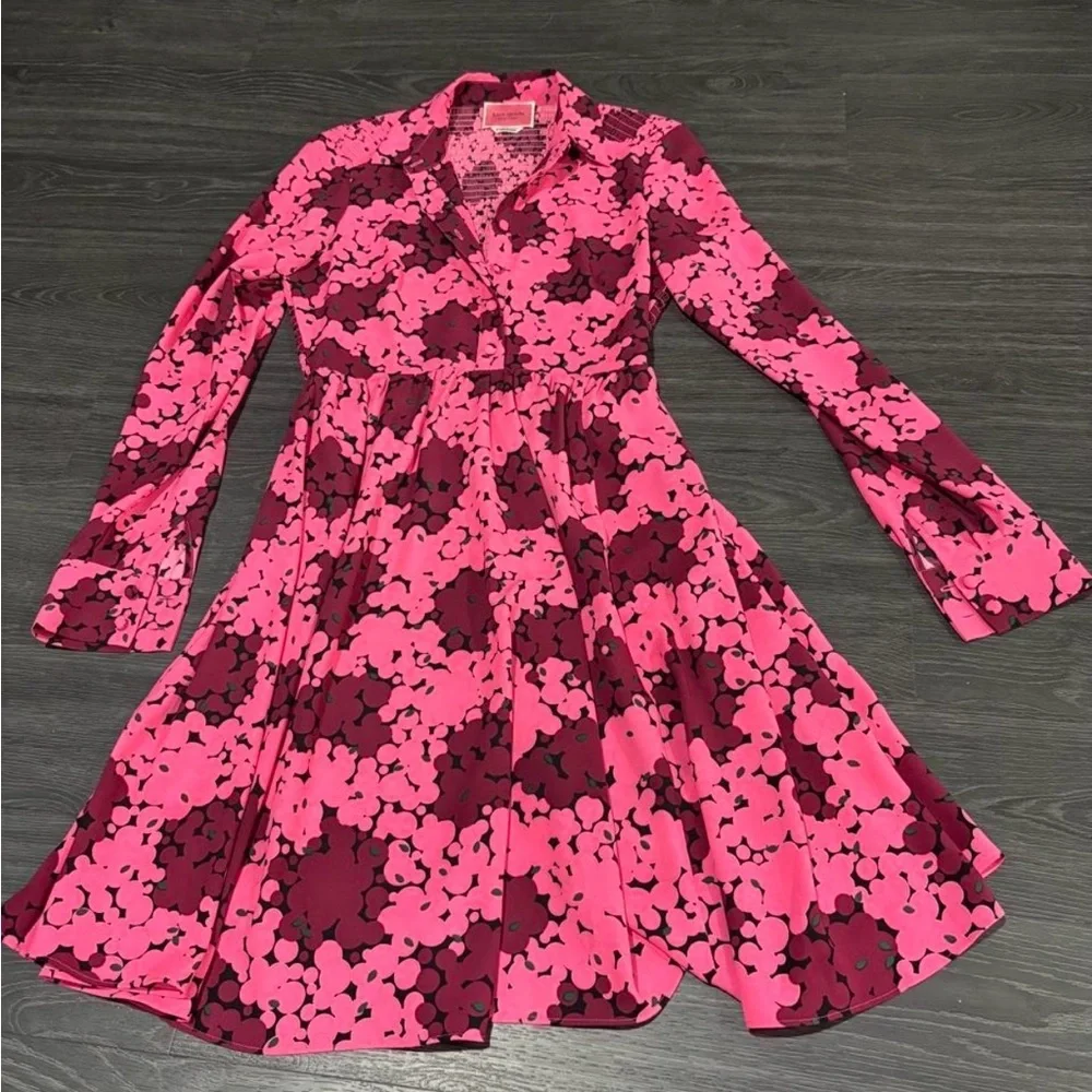 Kate Spade Bubble Dot smocked fit and flare dress size 0